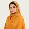 Women Chiffon Long Scarf Rhinestone Decor Solid Color Ethnic Style Pearl Chiffon Shawl Headscarf Versatile Hijab