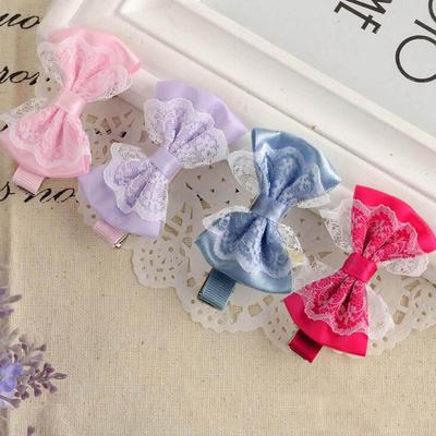 Baby Mädchen süße Spitze Bowknot Haar Clips Haarnadel Kind Haar-Accessoires