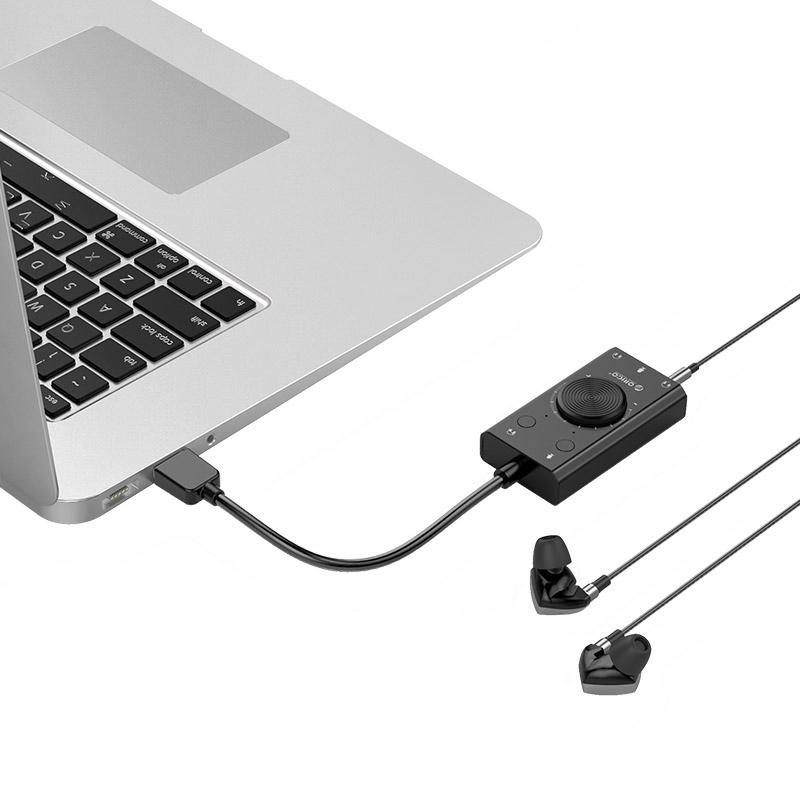 SC2 external multifunction USB-A sound card - black