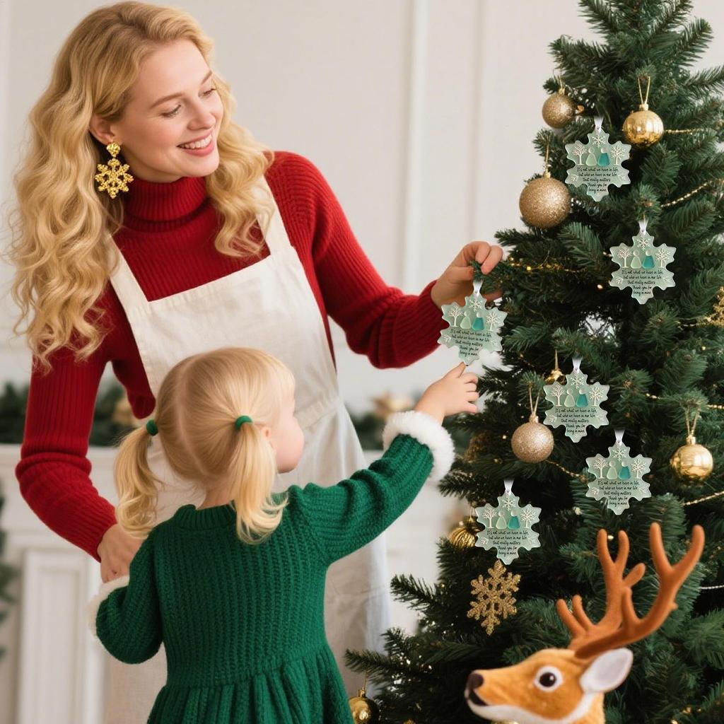 Christmas Snowflake Ornament 2D Acrylic Hanging Pendant Clear Friendship Decor for Tree Home Holiday Party Christmas Decoration