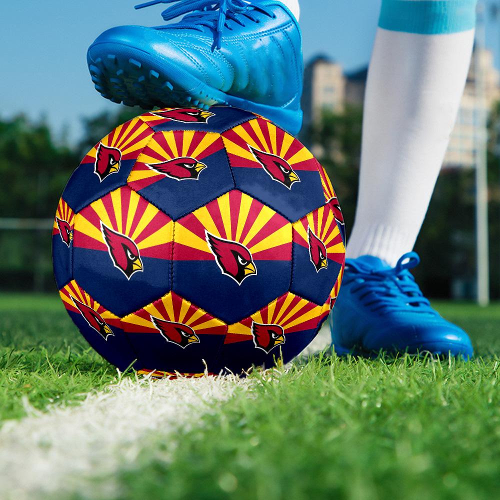 Arizona Cardinals Indoor Soccer Ball Size 5 Colorful All Ages Machine Stitched PVC Competition Ready Durable High-Bounce