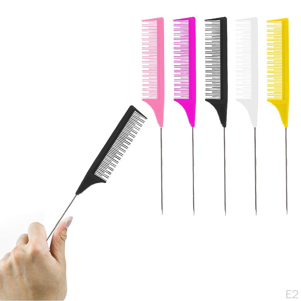 Comb Barber Salon Parting Combs Stainless Steel Pintail Metal Teasing for Women Hair