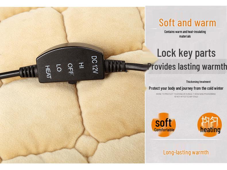 Universal 12V Electric Heated Car Seat Cushion for Winter