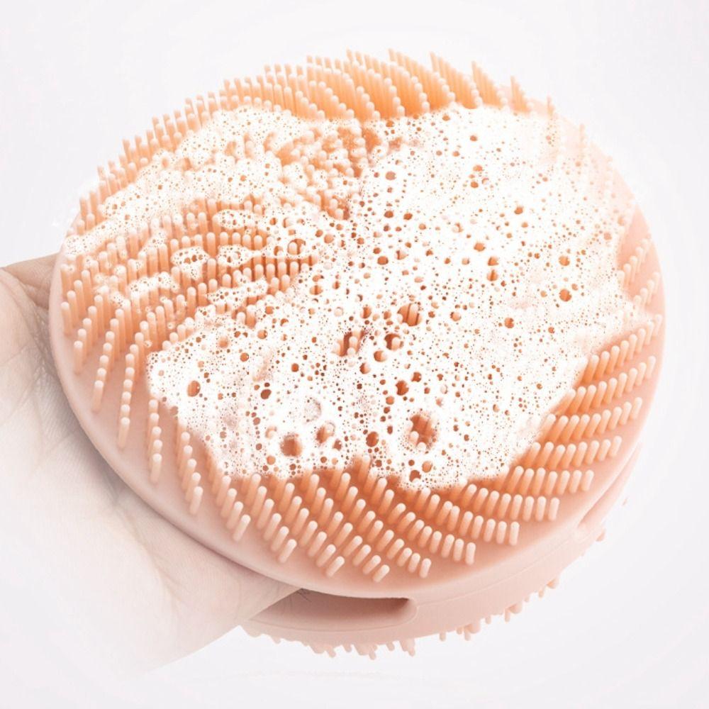 Portable Hand-operated Bath Brush Double-sided Massage Brush Silicone Bath Brush  Bathroom