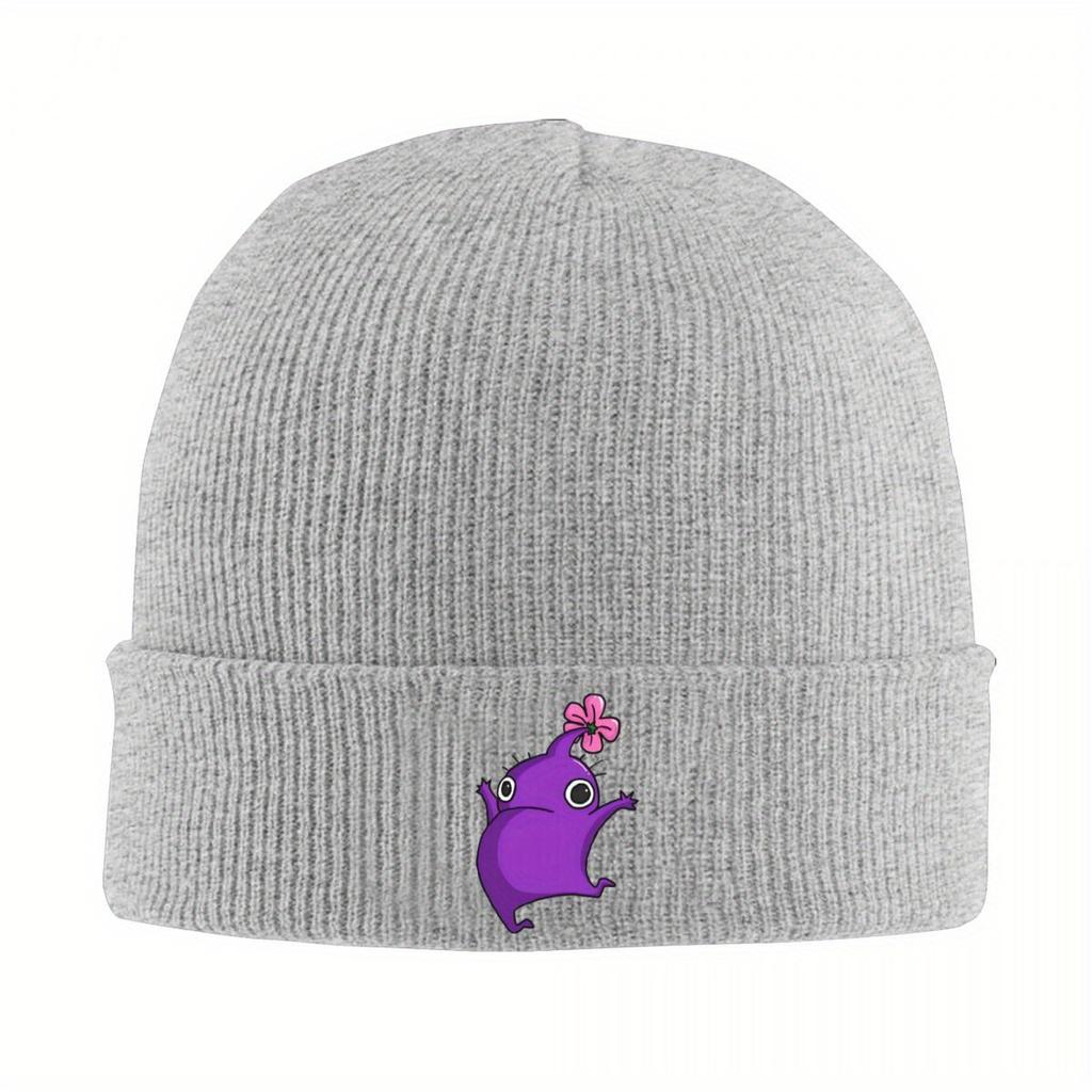 Purple Jumping Pikmin Knitted Hat Beanies Autumn Winter Hat Warm Hip Hop Video Game Cartoon Kids Caps Men Women