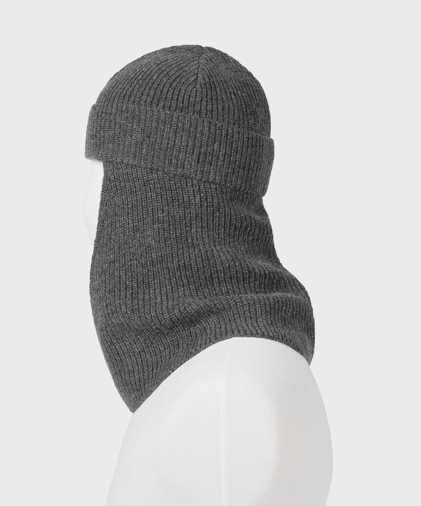MUSINSA STANDARD Lambswool Knit Beanie Balaclava [Medium Gray]