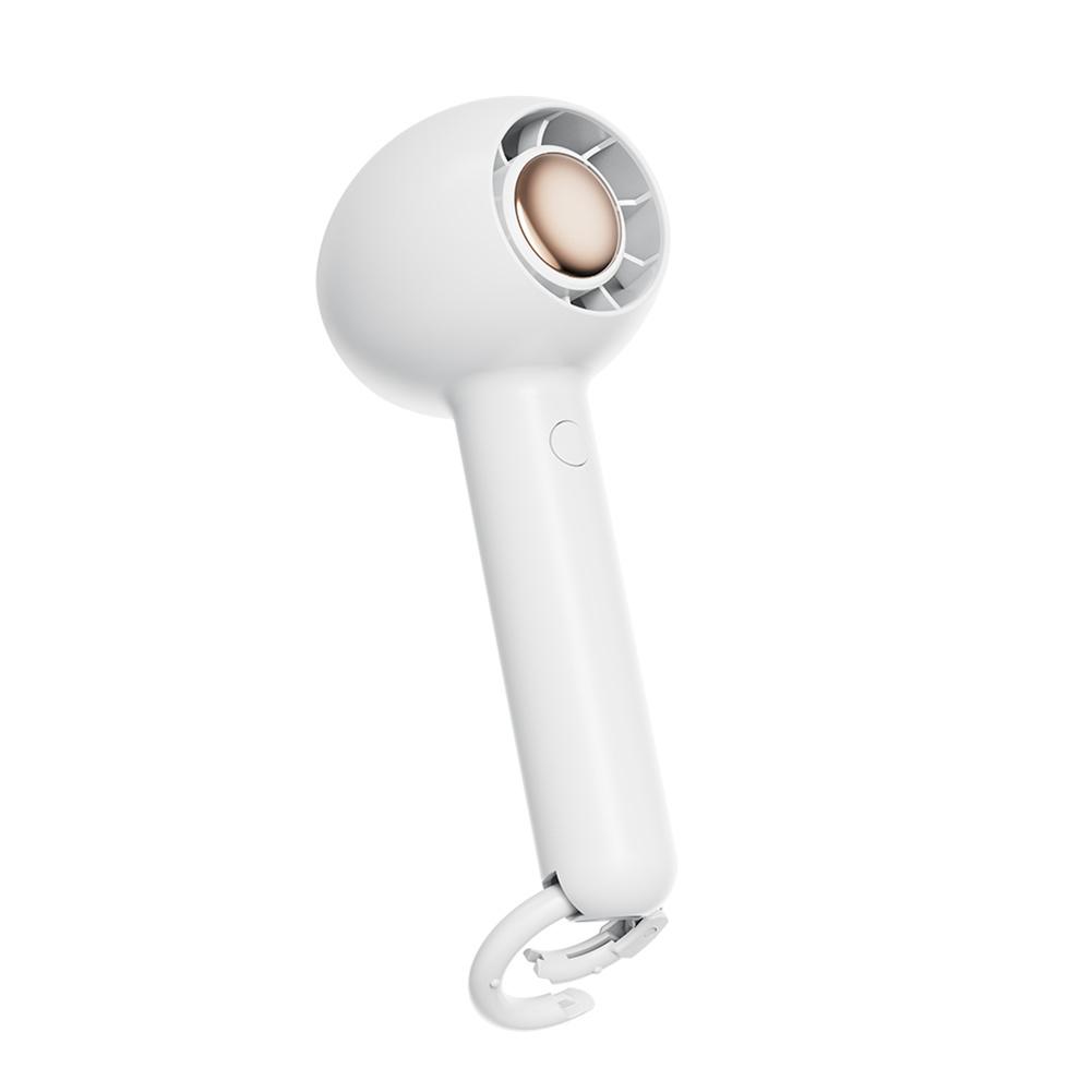 

Hand-held Portable Mini Fan With Buckle Usb Rechargeable Bladeles Cooling Fan White#0