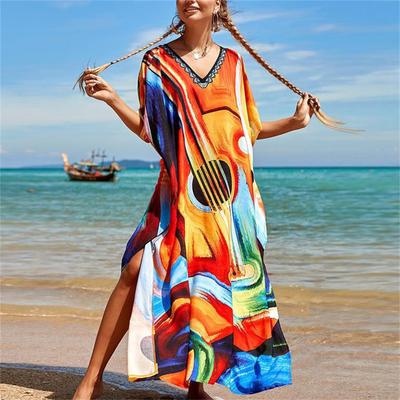 Bayan Bol Plaj Örtüsü Robası Tatil Güneş Gömleği Örtüsü