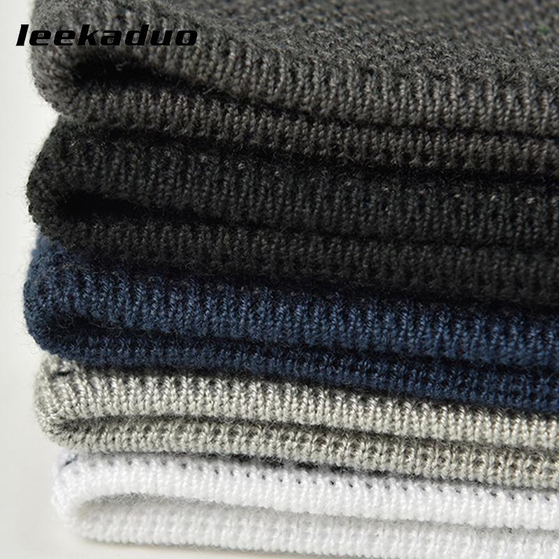 New Knitted Hat Men's Alphabet Solid Color Casual Pullover Cold Hat Acrylic Wool Hat Warm and Cold-proof Baotou Hat