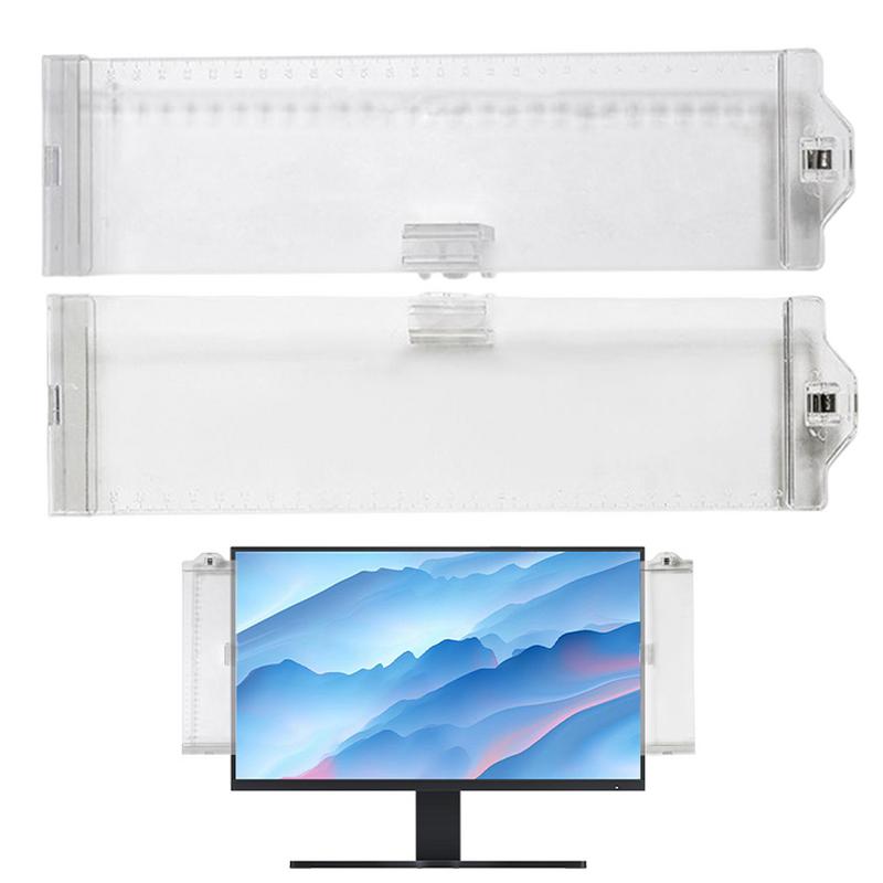 Computer Monitor Memo Board Side Monitor Sticky Note 2PCS Computer Side Panel Stable Transparent Computer Monitor Message Board