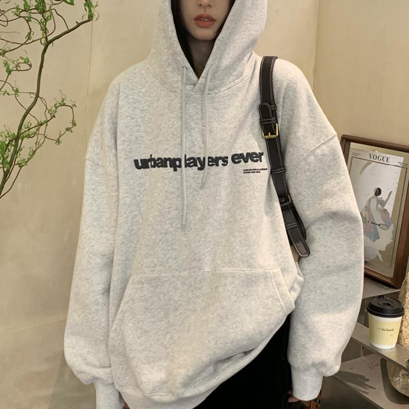 Fleece hooded sweater women s loose Korean version of the new women s student women s clothing South East Asia XXL