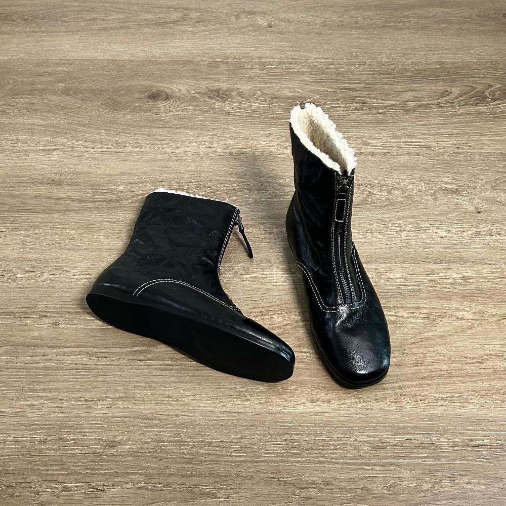 Winter Boots Woman Trend Winter Retro Plush Short Boots Plush Warm Zipper Women's Boots Women's Shoes