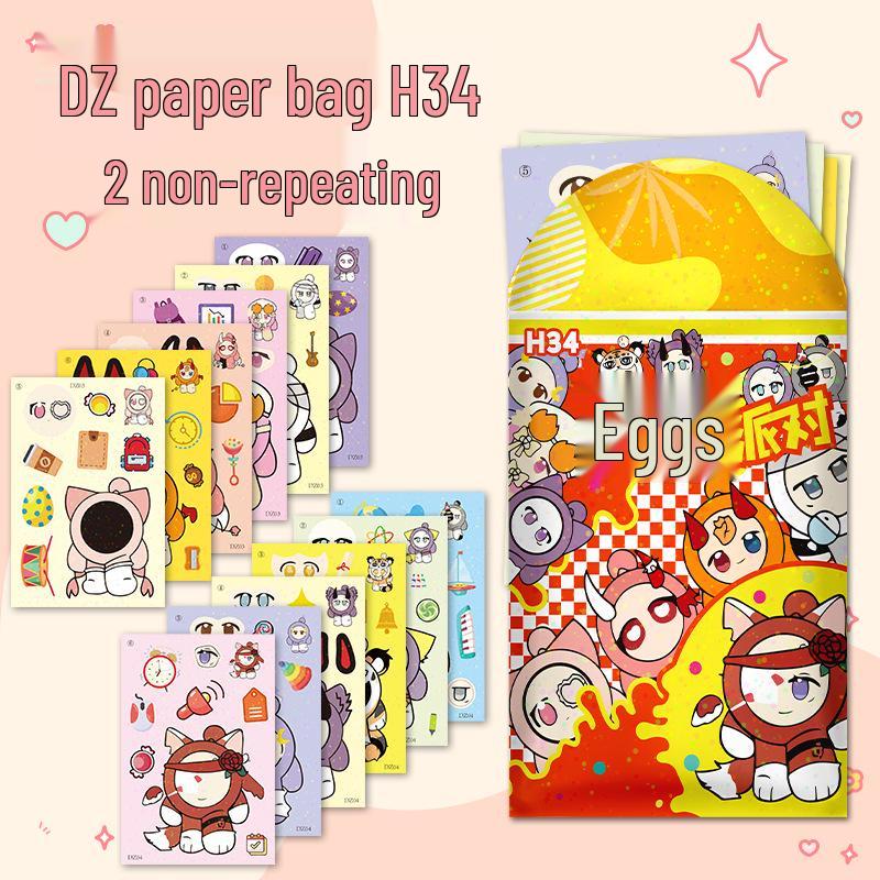 Popular Egg Cartoon Stickers for 3-6 Year Olds: DIY Dress-Up and Educational Art Toy for Kids