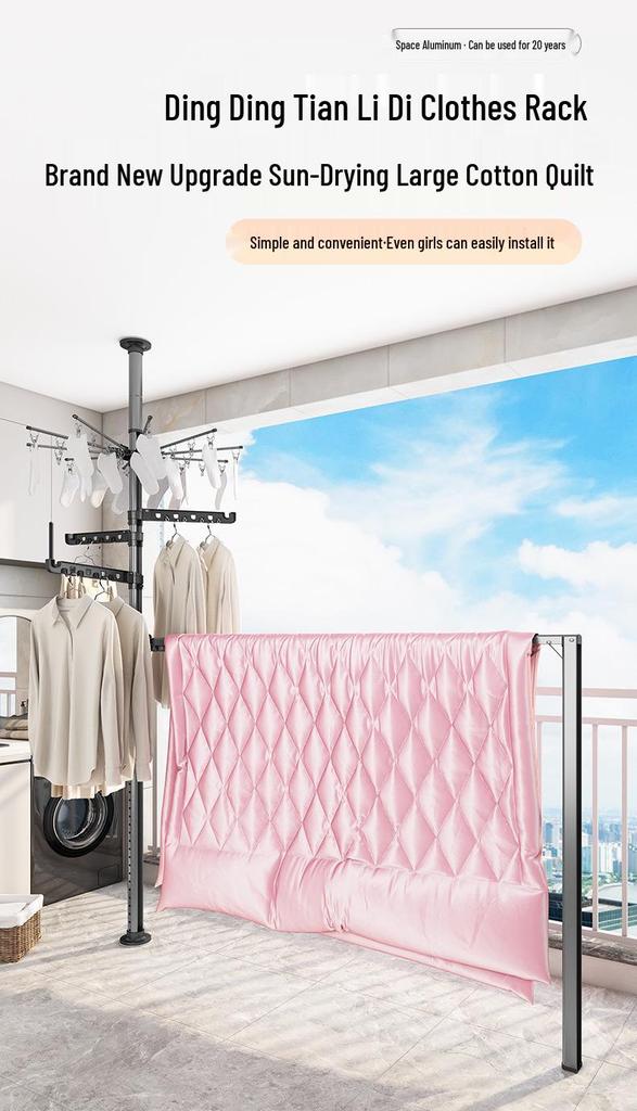 Top-Tier Telescopic Freestanding Clothes Drying Rack for Bedroom 