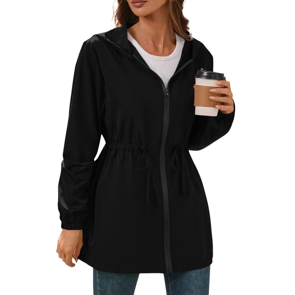 Women's Fashion Casual Solid Color Waterproof Outdoor Hiking Short Jacket