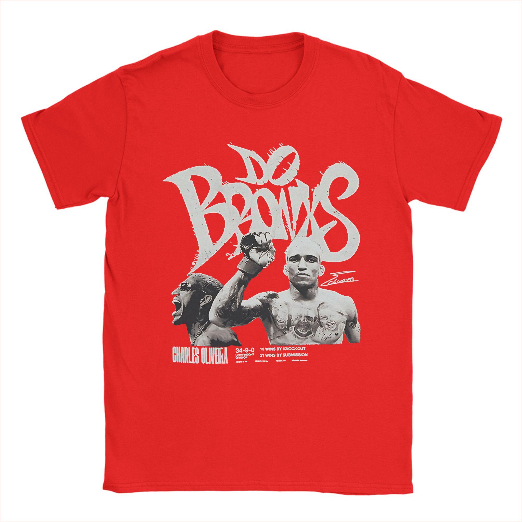 Unisexs Charles Oliveira Do Bronx T Shirt Pure Cotton Tops Funny Short Sleeve Crew Neck Tee Shirt Plus Size TShirts S
