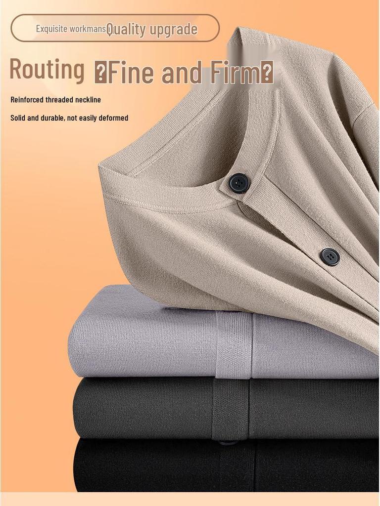 2025 Men's Wool Modal Knit Cardigan: High-End Loose Fit, Casual Autumn/Winter Sweater