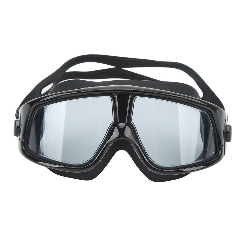 Swimming Goggles Prevent Fog UV Protection Wide View Diving Glasses with Storage Case for Adults Black