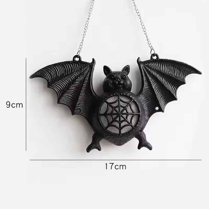 Halloween Black Bat LED Lights Bar with Glowing Bat Pendant Scene Decoration Glowing Bat Festive Atmosphere Party Ornament
