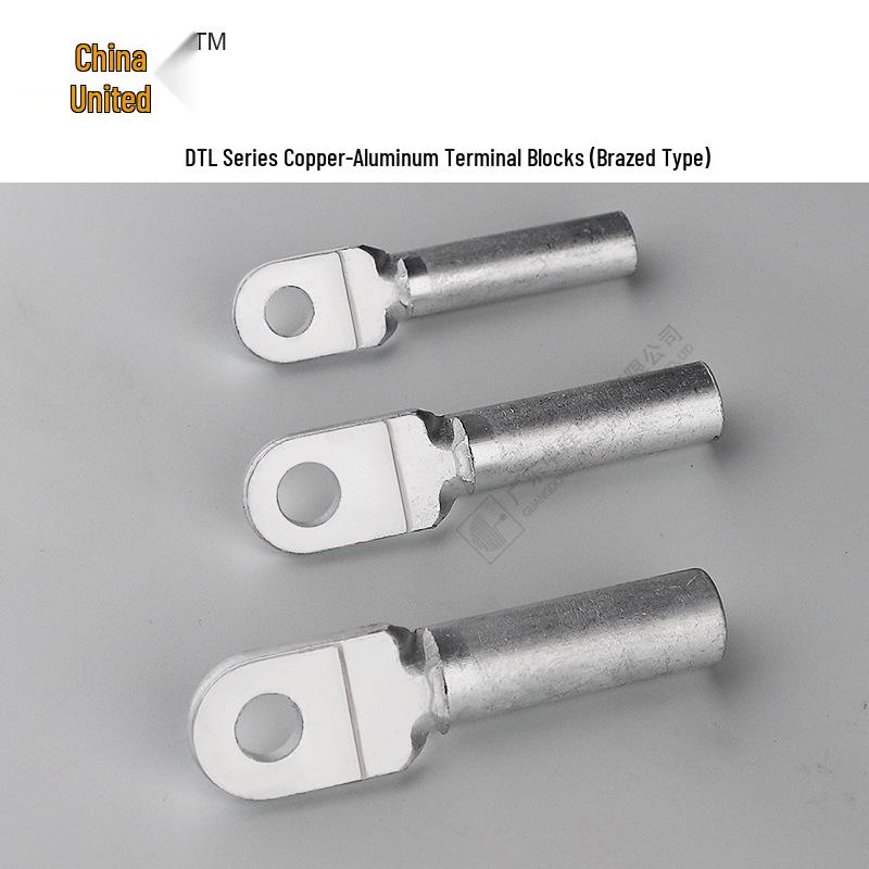 DTL Copper-Aluminum Brazed Wire Terminals, Single Hole, 10~400mm², Tinned Purple Copper Lugs