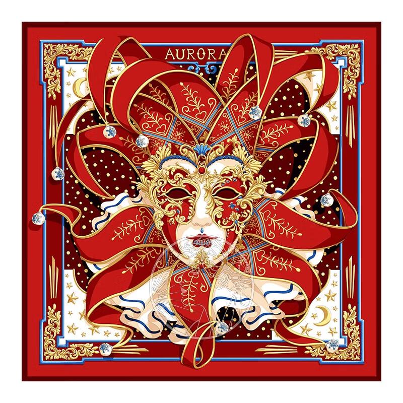 ITARORA Aurora Venice Mask Mulberry Silk Square Scarf