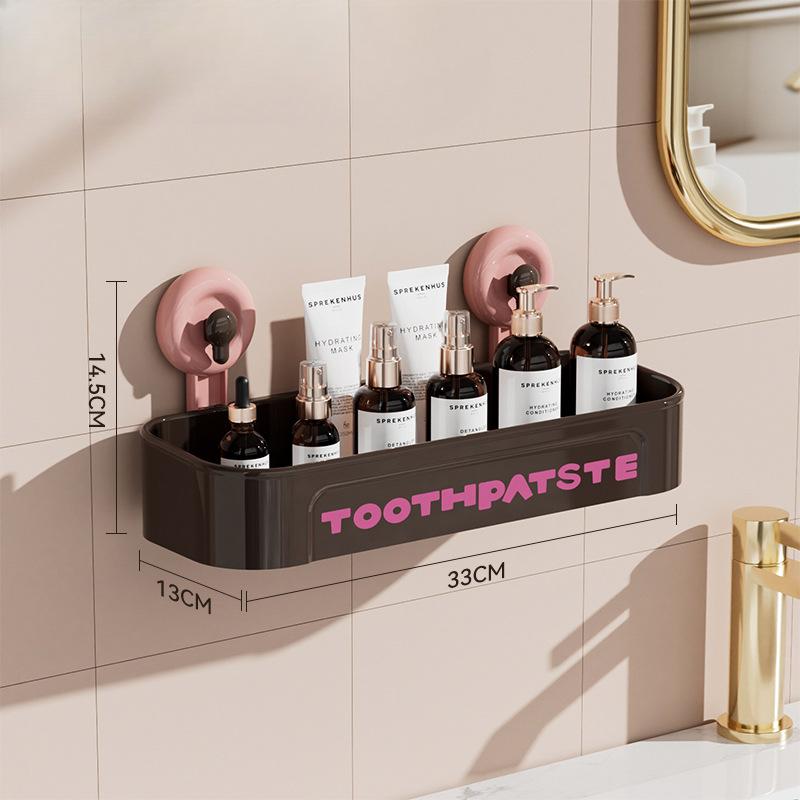 Suction Cup Home Bathroom Wall-mounted Storage Rack Without Drilling Bathroom Storage Rack Bathroom Storage Rack