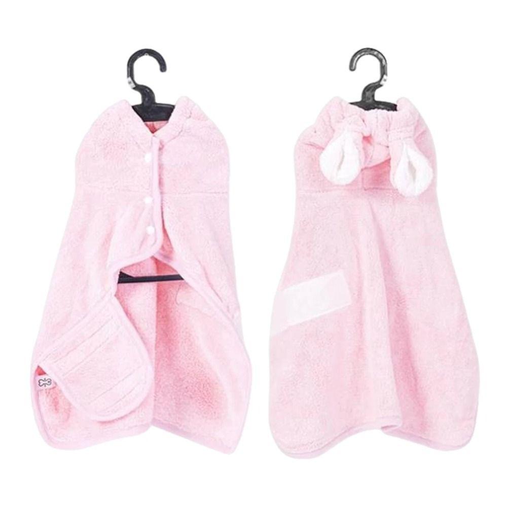 

Cute Dog Bathrobe Super Absorbent Pet Wash Towels Pet Bath Towels for Small Medium Large Dogs XS розовый