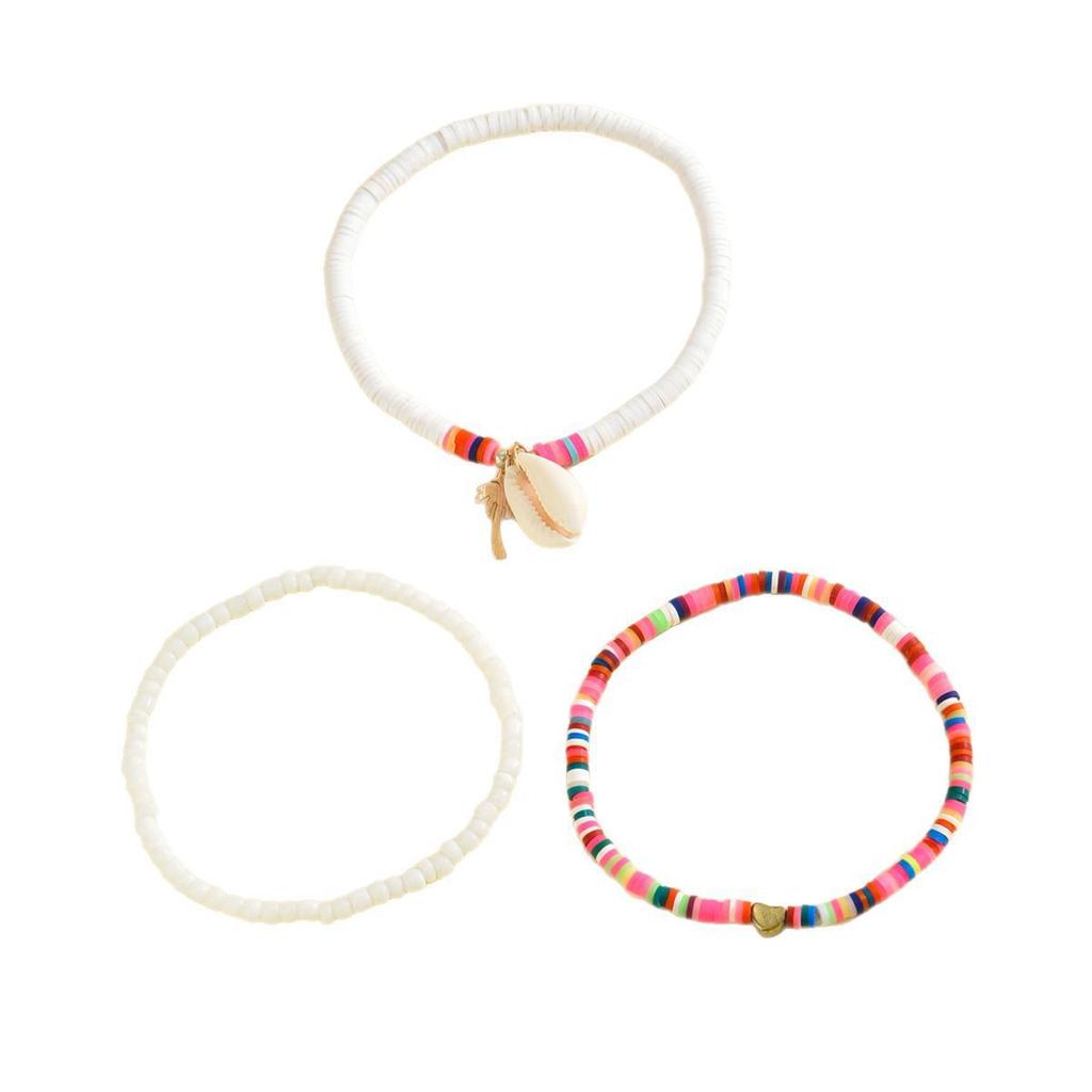 New Ceramic Small Fish Shell Weaving Foot Rope for Women, Summer Beach Style Coconut Tree Shell Beaded Foot Chain