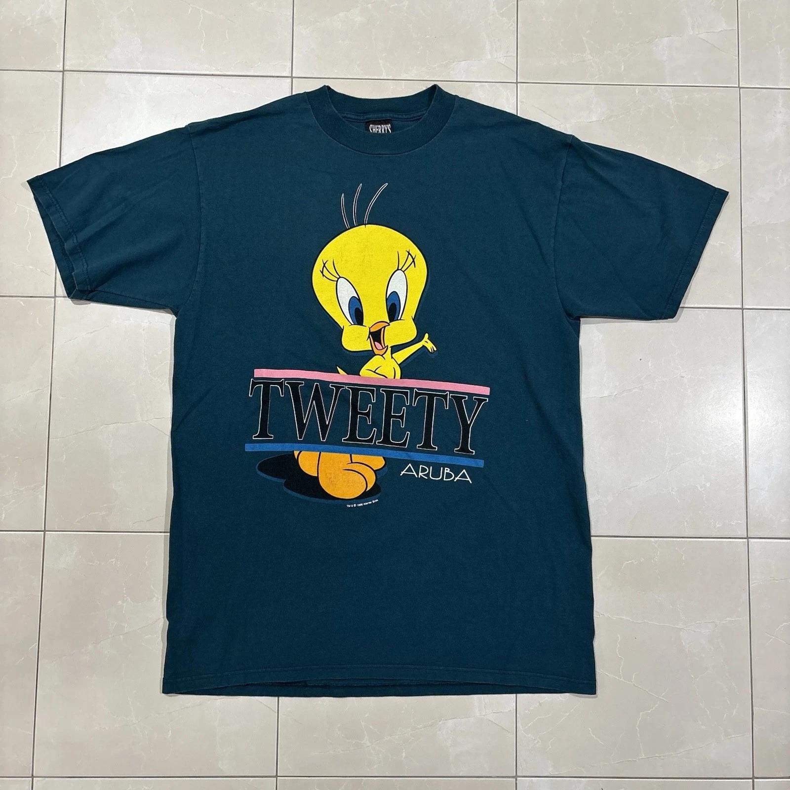 

Vintage Tweety Bird Looney Tunes T Shirt Men’s Large Break Through 90s Warner XL