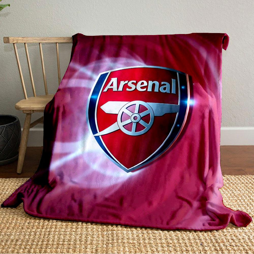 Red Shield with White Cannon and Arsenal Text On a Glowing Wave Background. for All Seasons Blanket Lunch Break Throw Gift
