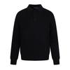 Mens Solid Cable Knit Polo Sweater Loose Fit Streetwear Vibe