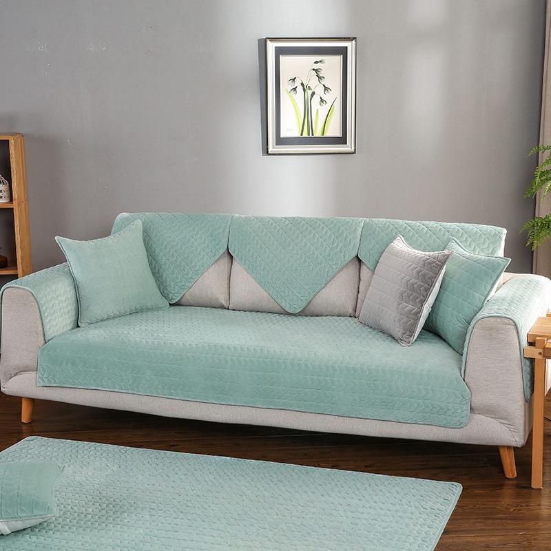 Winter New Soft Thick Comfortable Crystal Plush Sofa Cushion Cushion Towel Cover Non-Slip Window Cushion