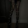 Glow-in-the-dark white bones for disco dancing JK Pantyhose Halloween Hot-Selling Props: Black Glowing Pantyhose