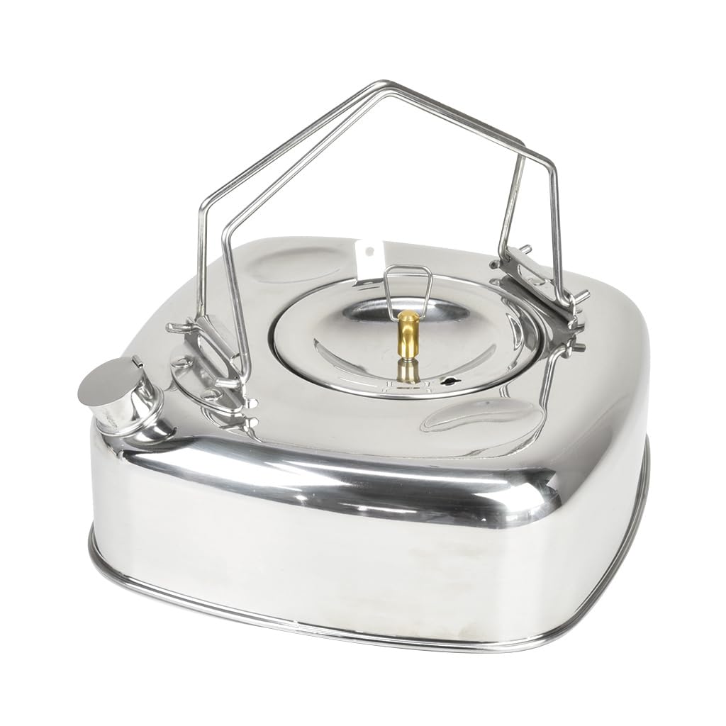 

Чайник Fire Square Kettle, сделанный в Японии, Tsubame Sanjo из нержавеющей стали, отличная крышка для хранения, ситечко для чая, совместимое с IH для кемпинга на открытом воздухе [Belmont] серебряный