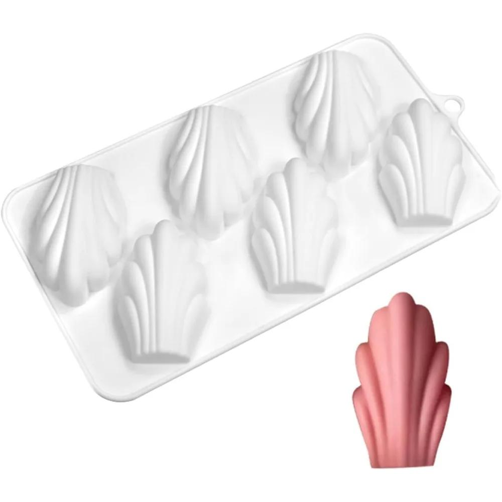 

6 Hole Food Grade Silicone Madeline Cake Mold Non Stick Heat-Resistant Mold for Chocolate Mousse Candy Dessert Baking