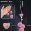 1pc Diamond Encrusted Heart Shaped Pendant Car Rearview Mirror Charm, Women's Car Accessory, Auto Decor