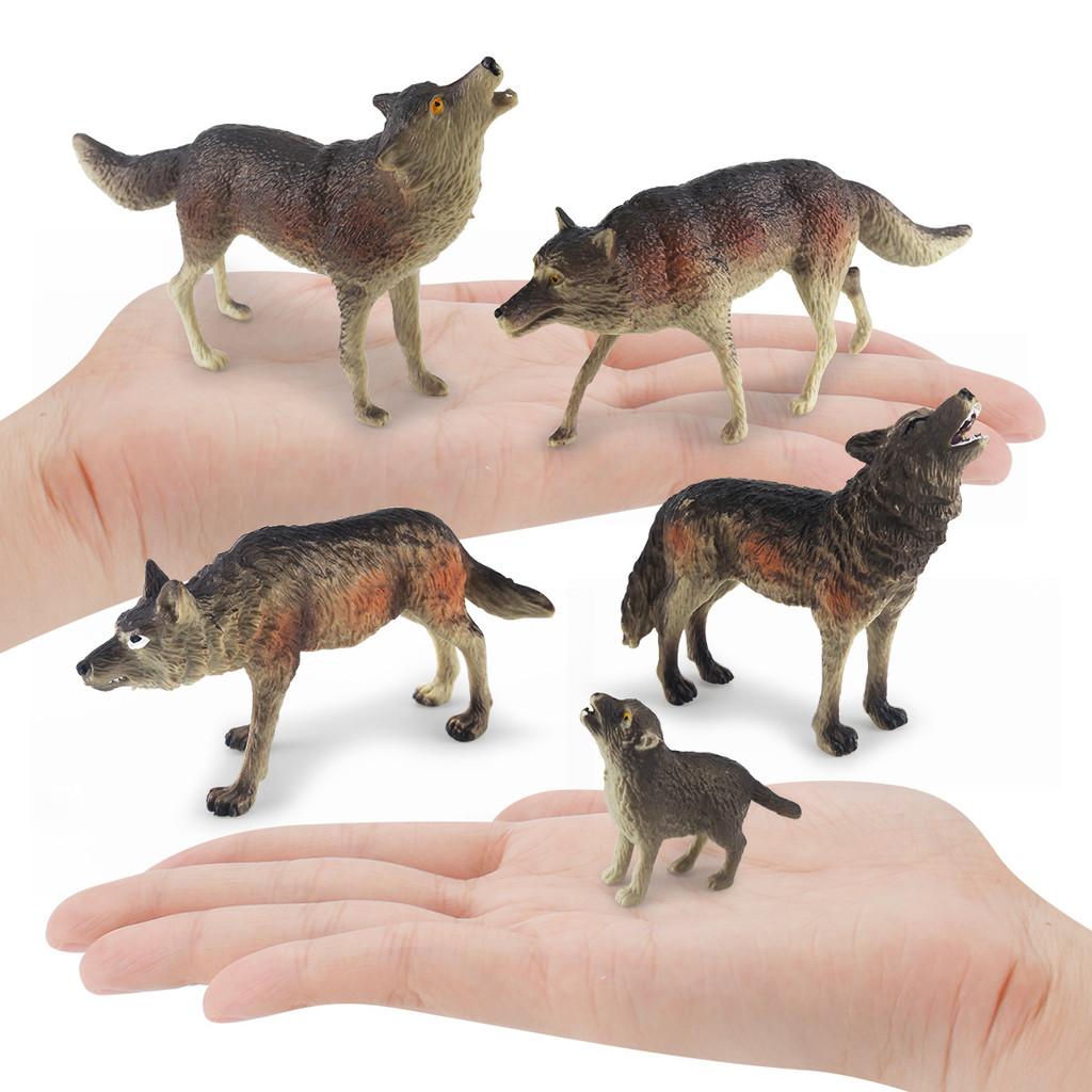 Wild Forest Animal Pvc Model With Roaring Wolf And Hunting Features For Educational Display