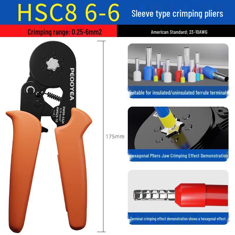 VE-Klemmen-Crimpzangen-Set - HSC8 Hochkohlenstoffstahl Langlebige Elektrikerzangen
