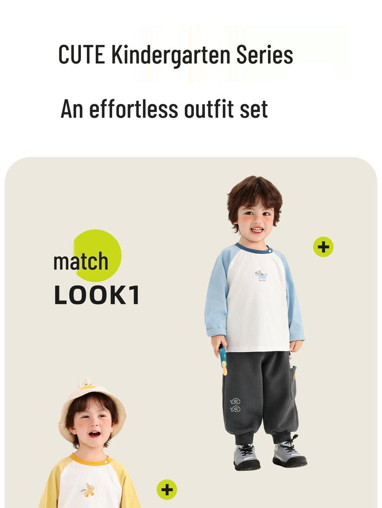 Kaka Panda Kids' Long-Sleeve T-Shirt for Boys & Girls - Trendy Spring/Autumn Top for Toddlers