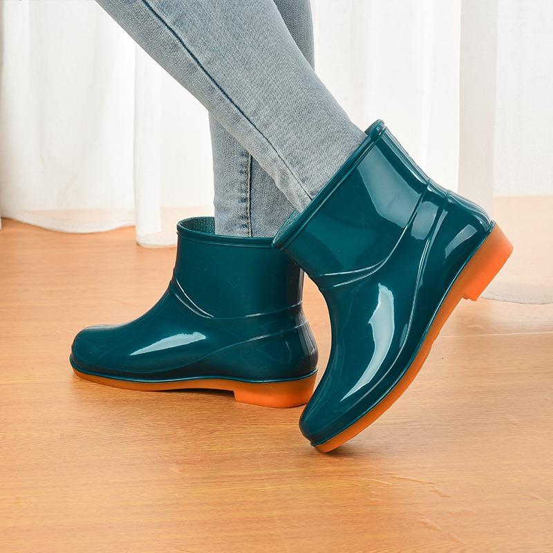Rain boots women's low tube non-slip fashion kitchen women's rain shoes short tube fashion water shoes beef tendon sole adult water shoes