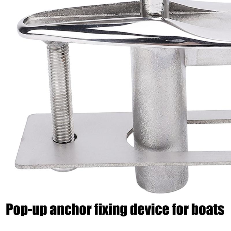 6inch Pull Up Cleat Stainless Retractable Heavy Duty Flush Mount Deck Boat Cleats with Backing Plate and Nuts Rustproof