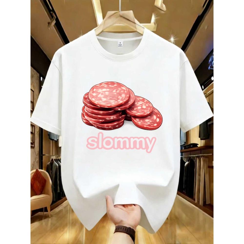 Slommy Salami Funny Meme T Shirt Joke Unhinged T-Shirt Casual Cotton Short Sleeve Tee Harajuku Streetwear Clothes