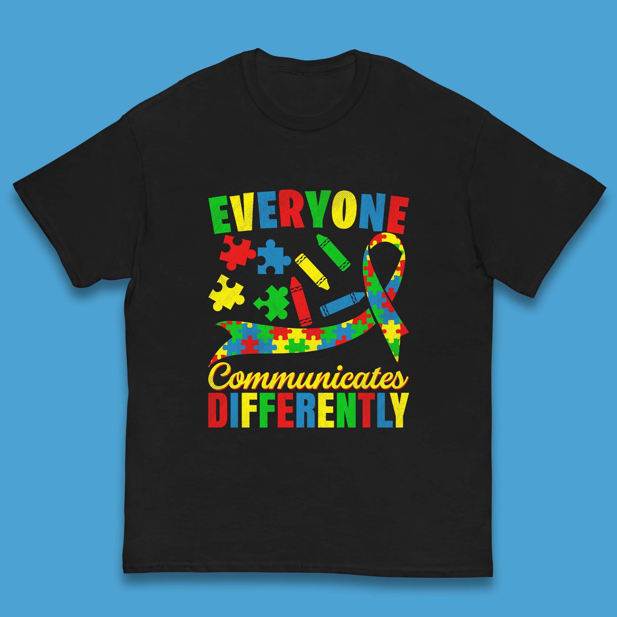 

Everyone Communicates Differently Kids T-Shirt 130
