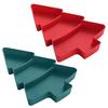 3-Section Christmas Tree Snack Tray | Festive Serving Platter for Nuts Candy Fruits | Holiday Entertaining & Dessert Table