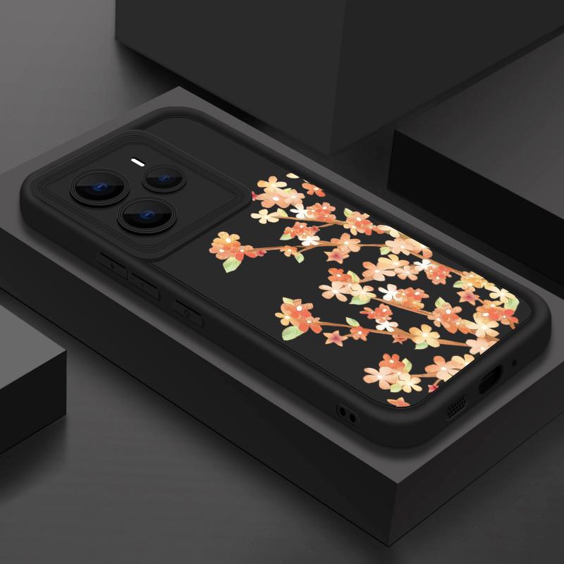 Orange Blossoms Floral Pattern Case For Xiaomi 14T 13T 11T Pro Funda Redmi Note 14 13 Pro 5G 4G 12 11 Shockproof Bumper Silicone Cover