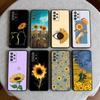 Beautiful Yellow Sunflower Soft Silicone Black Cover Phone Case For Samsung Galaxy A73,A72,A71,A70,A53,A52,A51