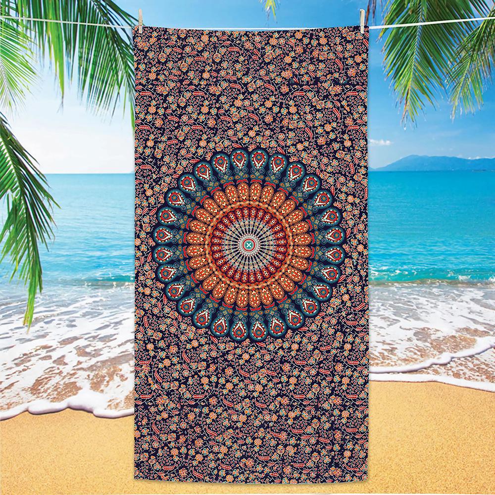 Microfiber Beach Towel Digital Printing Quick-Drying Double-Sided Velvet Class A Large Bath Towel Plus Towel