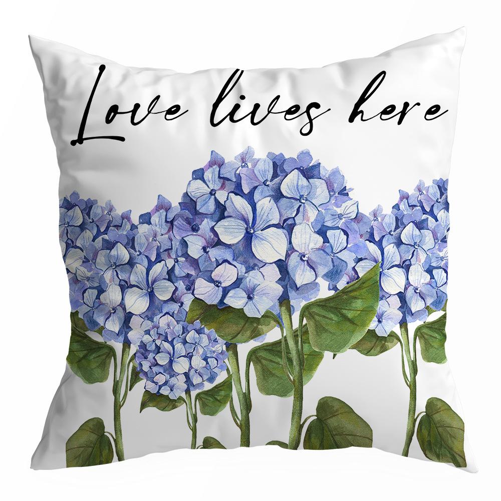 

Новая весенне-летняя наволочка Персиковый бархат Цветочный принт Дом Диван Подушка Чехол для подушки 45 * 45CM without pillow core