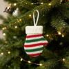 Decorative Keychain Accessory Mini Knitted Christmas Mitten Ornaments, Xmas Glove Hanging Decor, Festive Tableware Flatware Bag Charm Holders,