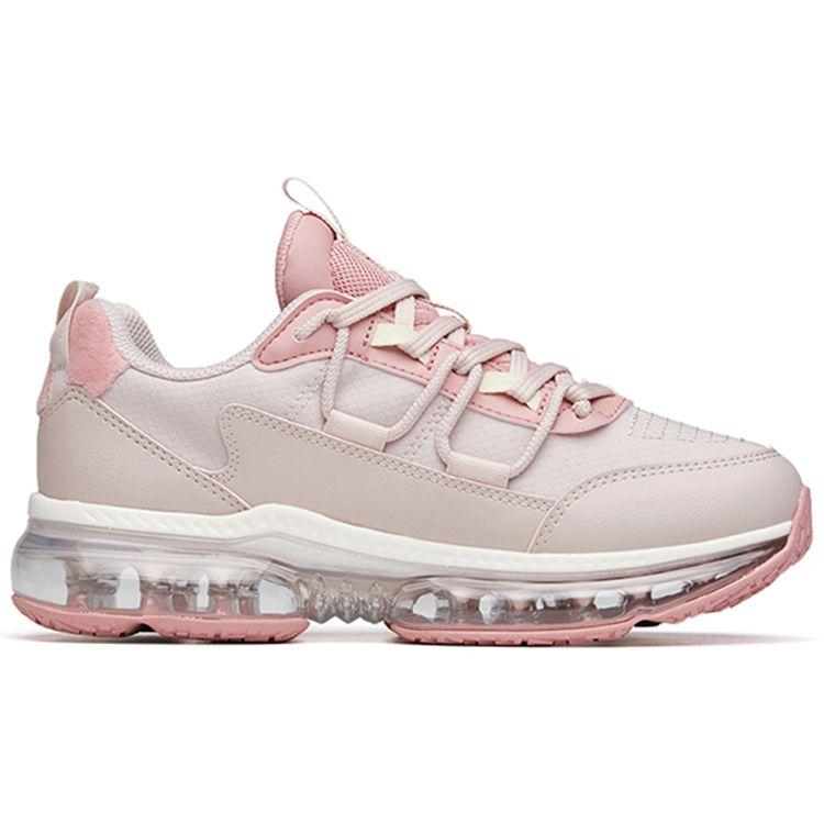 Anta Comfortable Shock Absorbing Non-Slip Durable Low-Top Running Shoes Women Sneaker Gray Pink 922145501-3